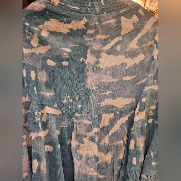 Ivy Textured Tiered Flowy Skirt Tie Dye Cloud Print XS - Picture 7 of 8